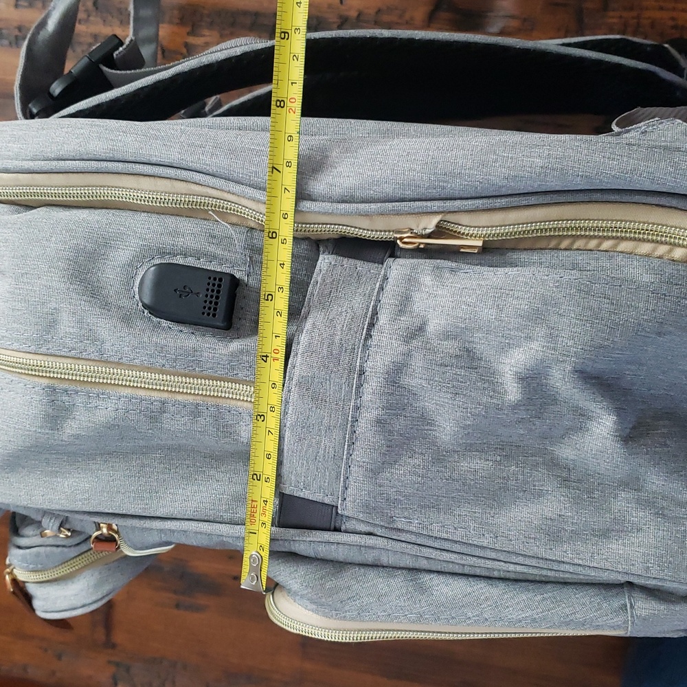 Sunshine Gray Backpack Diaper Bag Multifunction Like New - SALE - Picture 15 of 17